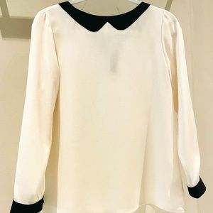 Ivory and Black Blouse